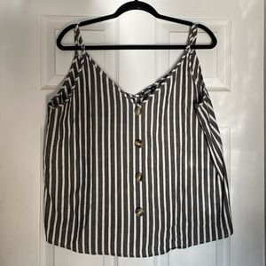 SHEIN top, gray and white spaghetti strap